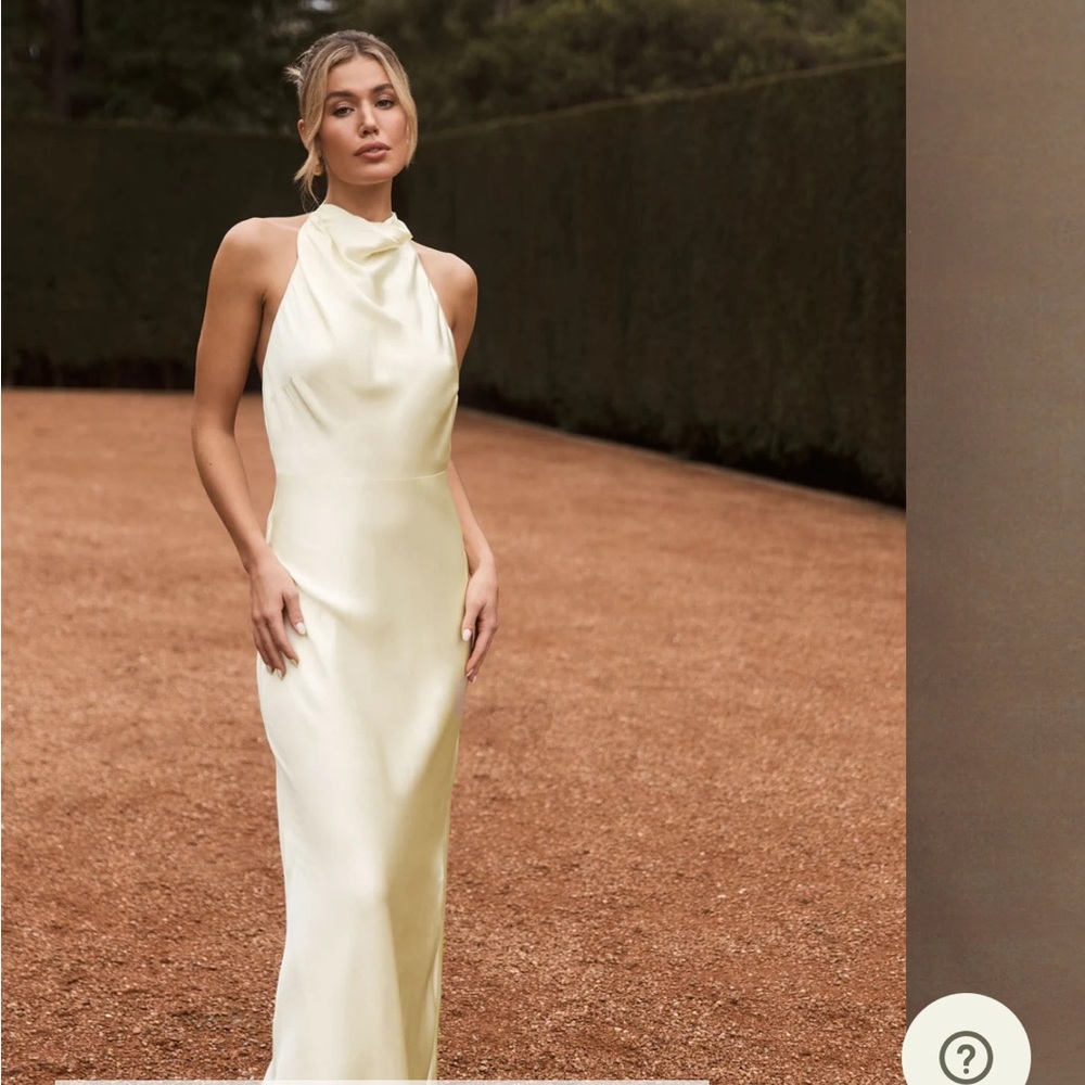 meshki butter yellow Halter Dress